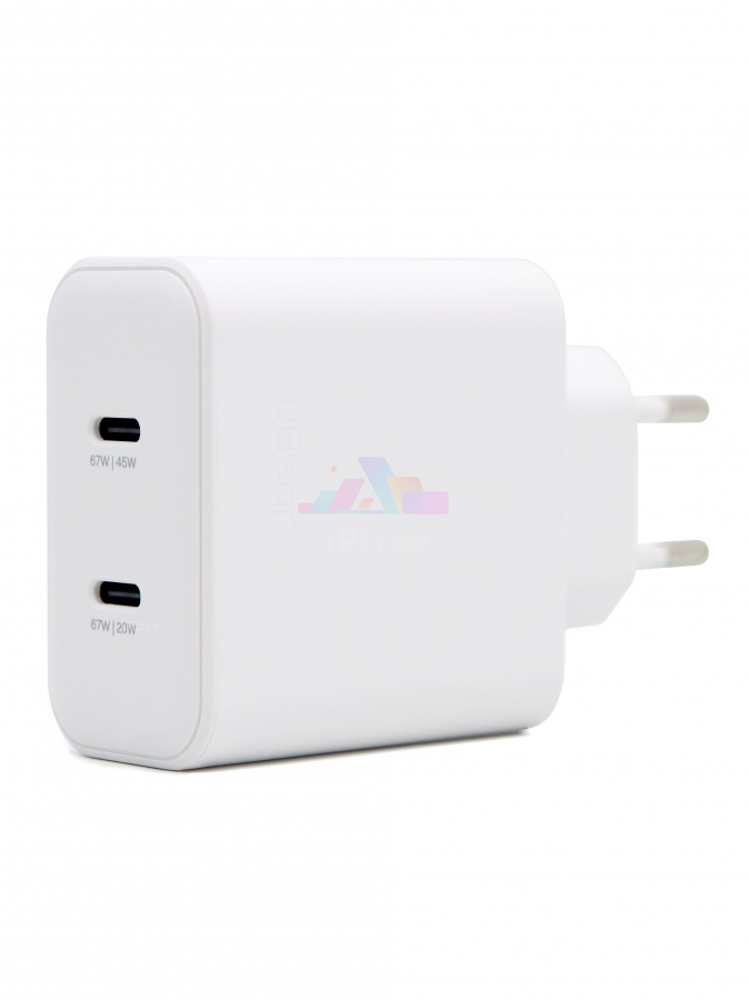 Фото Купить Сетевое зарядное устройство uBear Motion Wall Charger 67W USB-C (Белый) по низкой цене в Санкт-Петербурге
